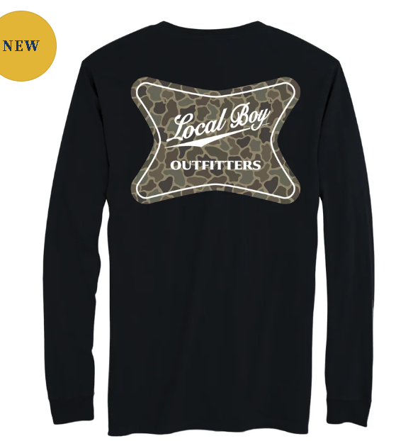 Local Boy Men's Black High Badge Brush Long Sleeve T-shirt L1100192-BLK