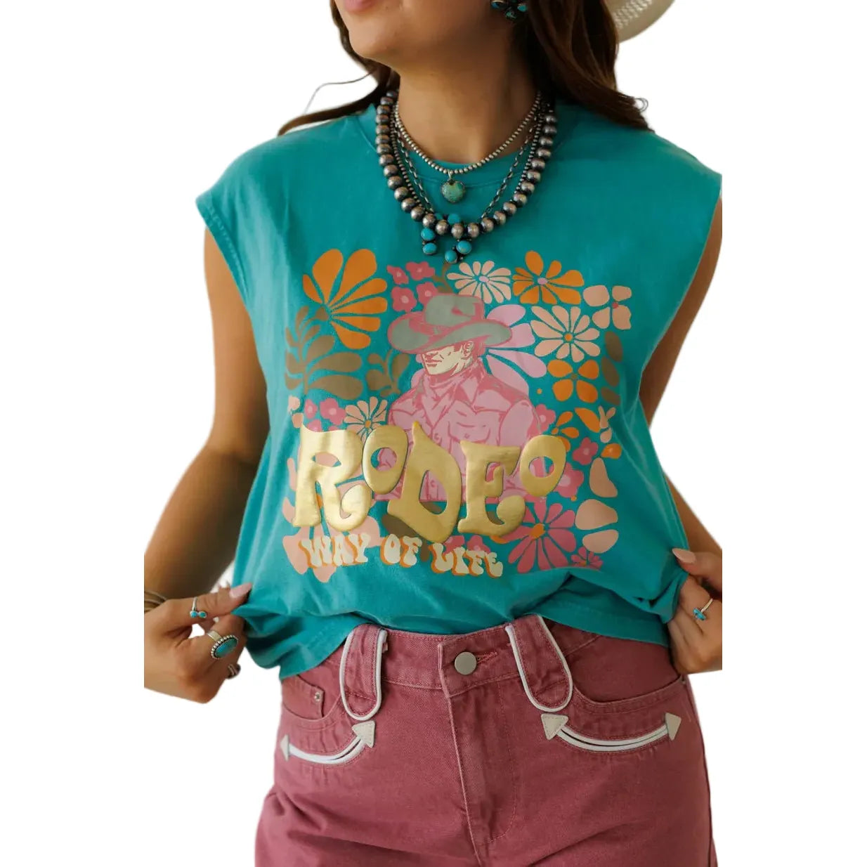 Women's Howdy Hanny "Born To Ride" Printed Tank Top