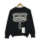 Girl's Youth Twisted Filly Black and White Boot Stitched Sweater 