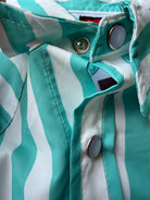 Boys' Youth 2 Rowels Ranch Turquoise and White Long Sleeve Performance Snap Shirt 