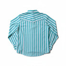 Boy's Toddler 2 Rowels Ranch Turquoise and White Long Sleeve Performance Snap Shirt 