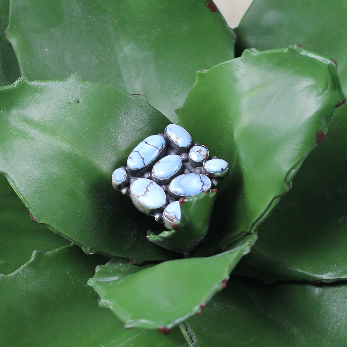 Women's Golden Hills Turquoise 9 Stone Ring Sz. 8