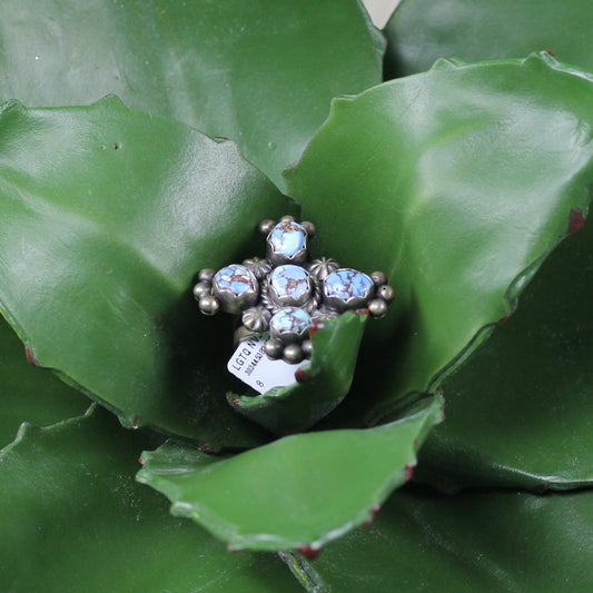 Women's Paul Livingston Turquoise Cross Ring