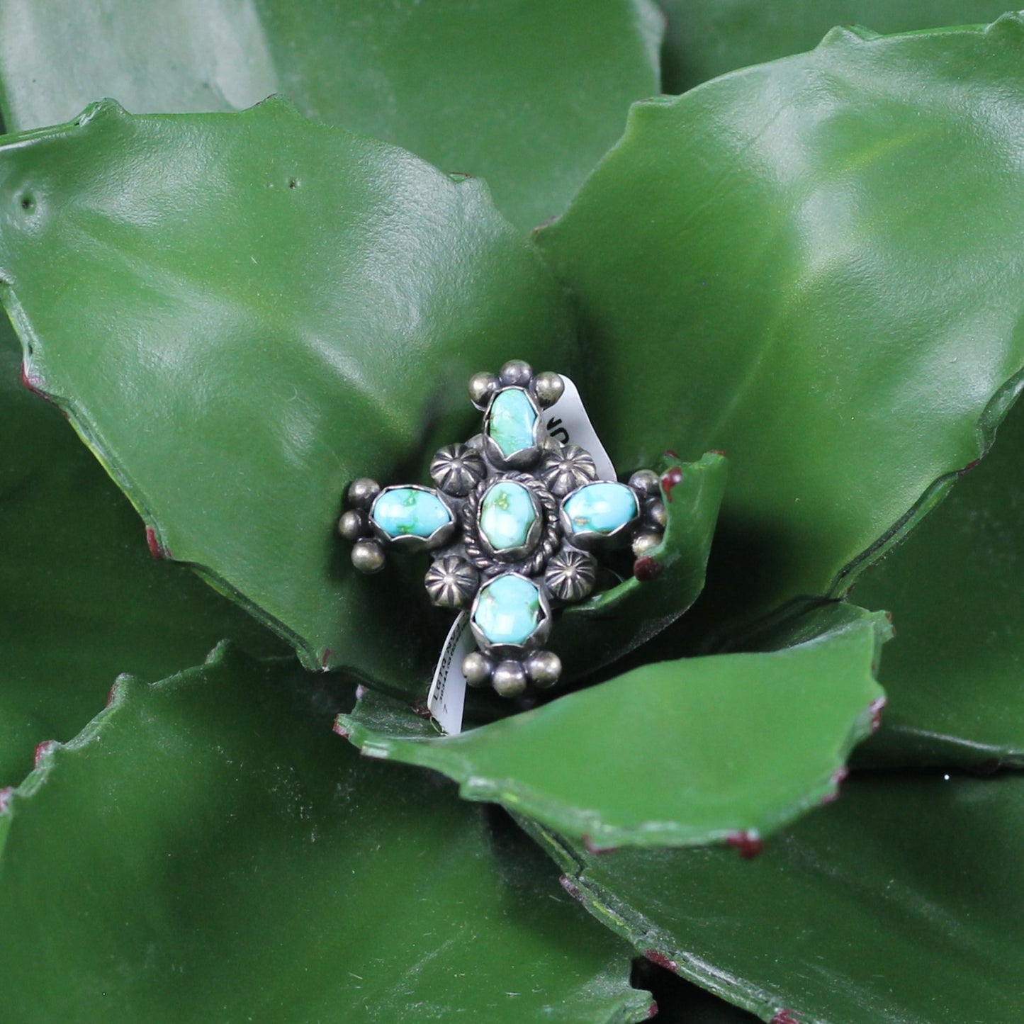 Women's Paul Livingston Turquoise Cross Ring