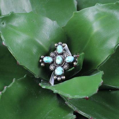 Women's Paul Livingston Turquoise Cross Ring - Crazy House Western Wear