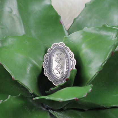 Women's Sterling Silver Platter Ring Sz. 7 - Crazy House Western Wear