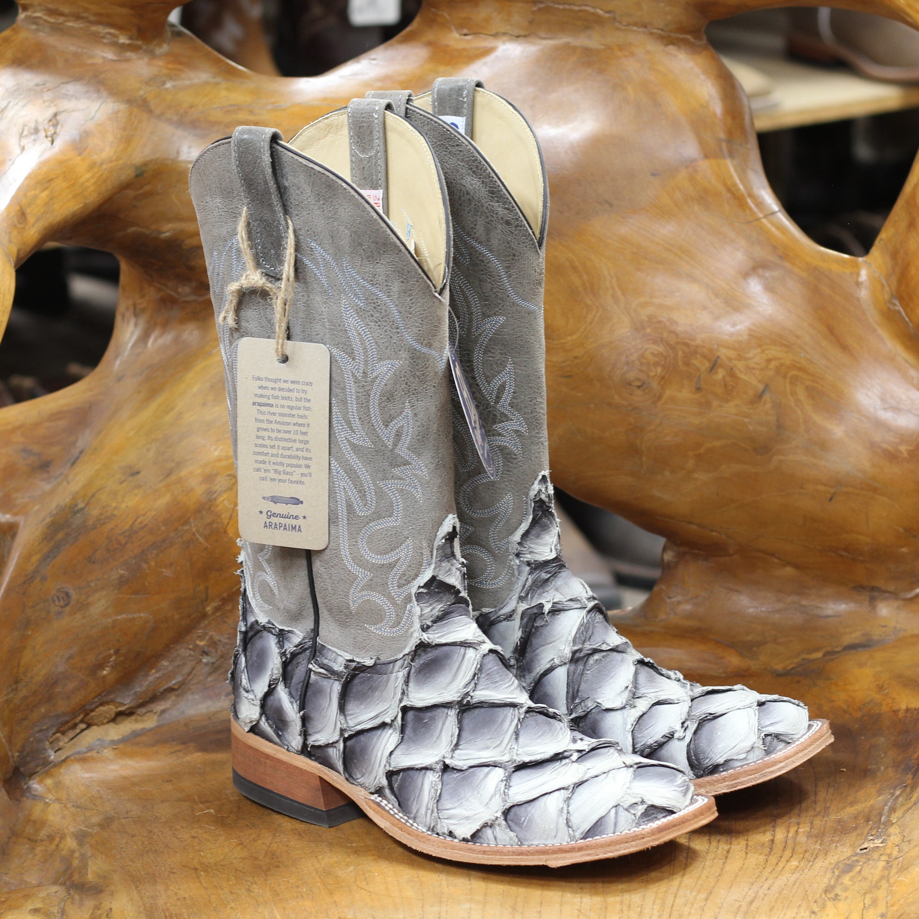 Anderson Bean Fifty Shades Big Bass with 13" Ocean Gray Top - Crazy House Western Wear