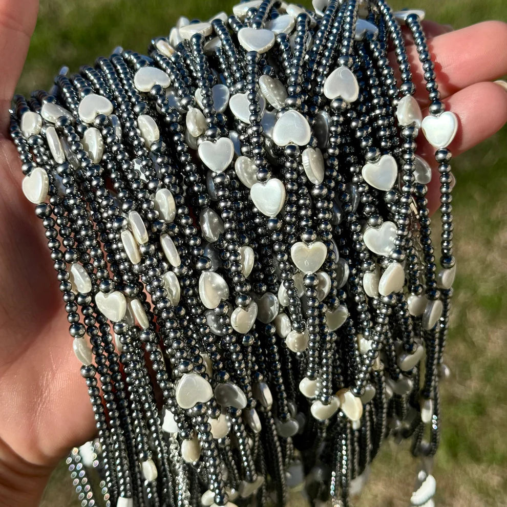 Bijoux Fab Sterling Silver Pearl Choker With Heart Freshwater Pearls - 15.5" NEC-STE-145-HEAR