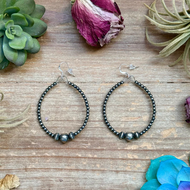 Bijoux Fab Sterling Silver Pearl Hoop Earrings EAR-HOO-182-STE