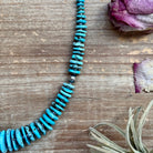 Bijoux Fab Turquoise Graduated Necklace with Sterling Silver Pearls & Hematite NEC-GRA-049-BLU