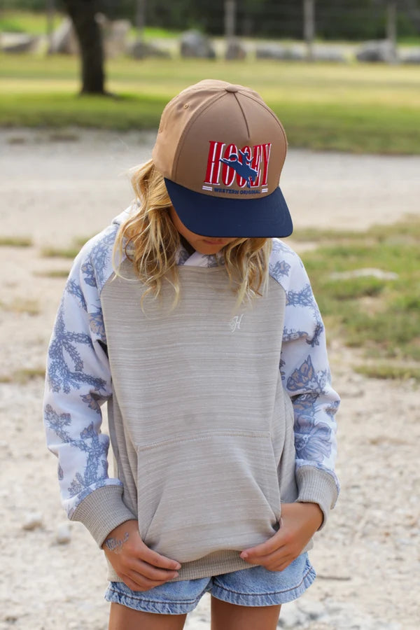 Hooey Boy's Tan/Navy Wild Ride 5-Panel Full Surround Snapback 2669T-TNNV-Y