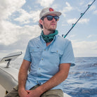 Men's Poncho "Blue Steel" Short Sleeve Button Up Shirt 