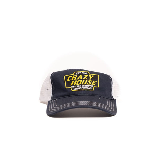 Crazy House Unisex Navy and White Cap with Outfitter Patch - Crazy House Western Wear