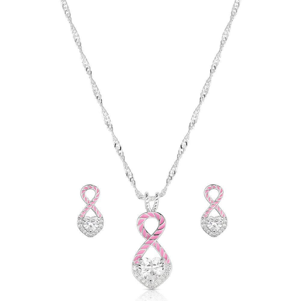Montana Silversmiths Women's Tough Enough To Wear Pink Love Jewelry Set JS6595TWP