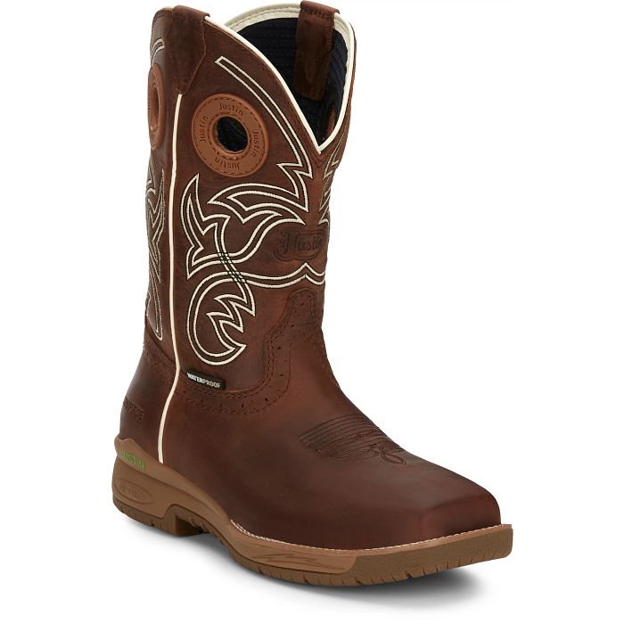 Men's Justin Nitread 11" Waterproof Nano Toe Boot CR3201 - Crazy House Western Wear
