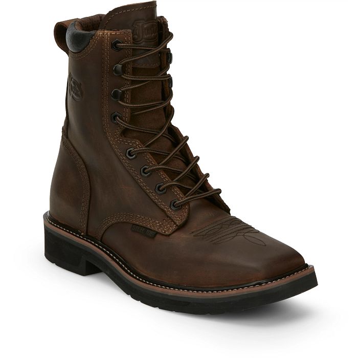 Men's Justin Pulley 8" Steel Toe SE682 - Crazy House Western Wear