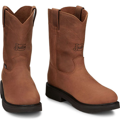 Men's Justin Round-Up 10" Steel Toe Boot OW4764 - Crazy House Western Wear