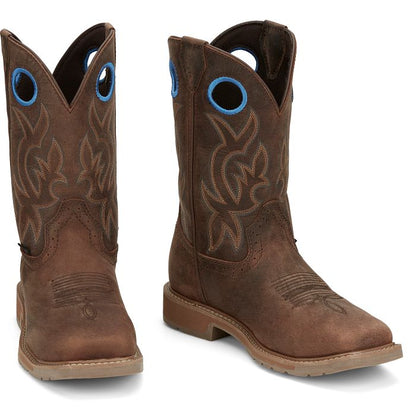 Men's Justin All Around 11" Waterproof Steel Toe Boot SE3115 - Crazy House Western Wear