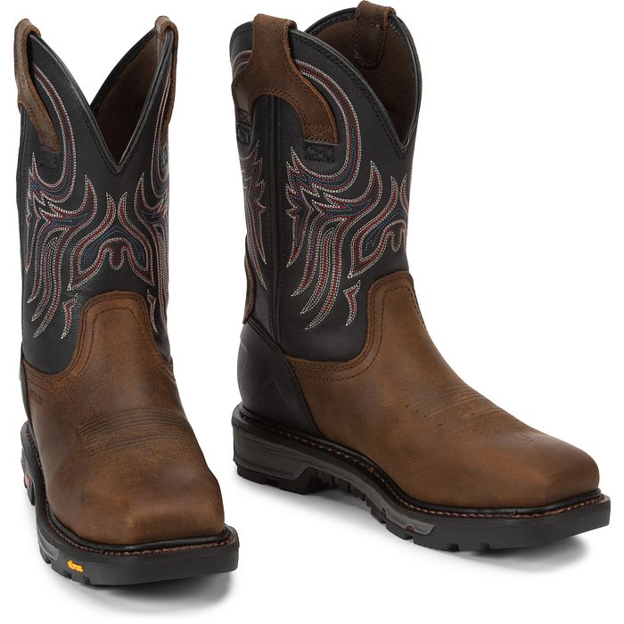 Men's Justin Tanker 11" Steel Toe WK2104 - Crazy House Western Wear