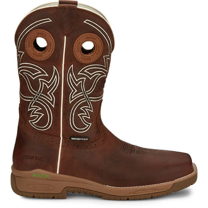 Men's Justin Nitread 11" Waterproof Nano Toe Boot CR3201 - Crazy House Western Wear