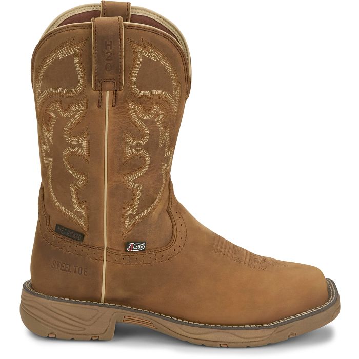 Men's Justin Rush 11" Waterproof Steel Toe Boot SE4340 - Crazy House Western Wear