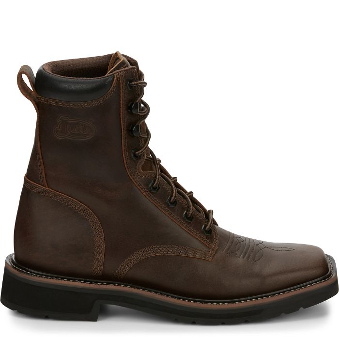 Men's Justin Pulley 8" Work Boot SE681 - Crazy House Western Wear