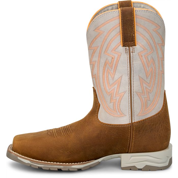Justin Men's Brown and White Lyte 11" Waterproof Steel Toe Boots MV4595
