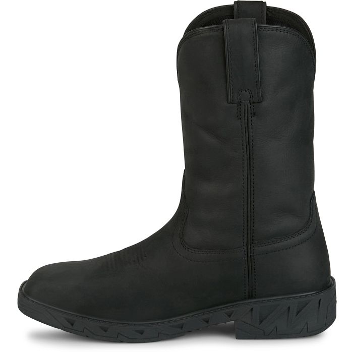 Men's Justin 11" Waterproof Steel Toe Black Boots PD4065