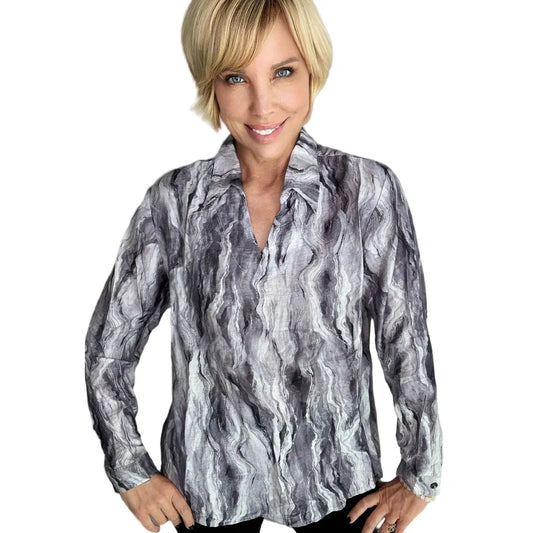 Women's Ethyl Casual Collar V-neck Blouse Waterfall JYH264GR