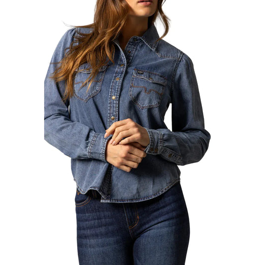Women's Kimes Ranch Indigo Blue Jane Denim Snap 