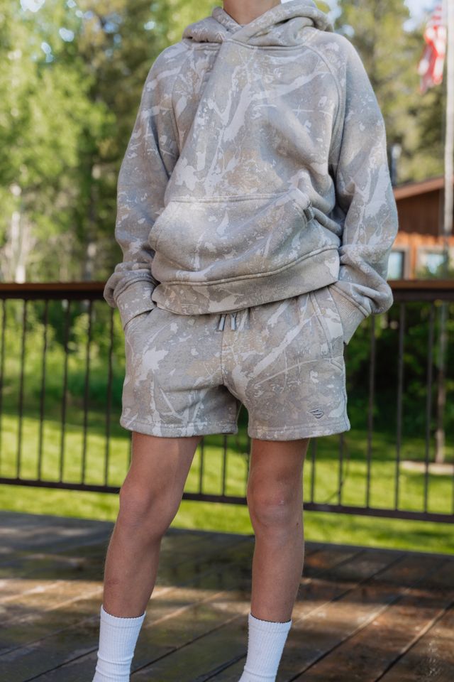Burlebo Boy's Drifter Camo Vintage Washed Hoodie Y-VWFH-DFTC