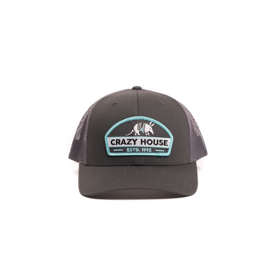 Crazy House Unisex Grey Mesh Snapback with Armadillo Patch - Crazy House Western Wear
