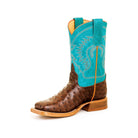 Anderson Bean Kids Chocolate Impostrich with Turquoise Sinsation Top ABK7083 - Crazy House Western Wear