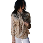 Women's TwoFly Satin Bronco Brimstone Blouse 