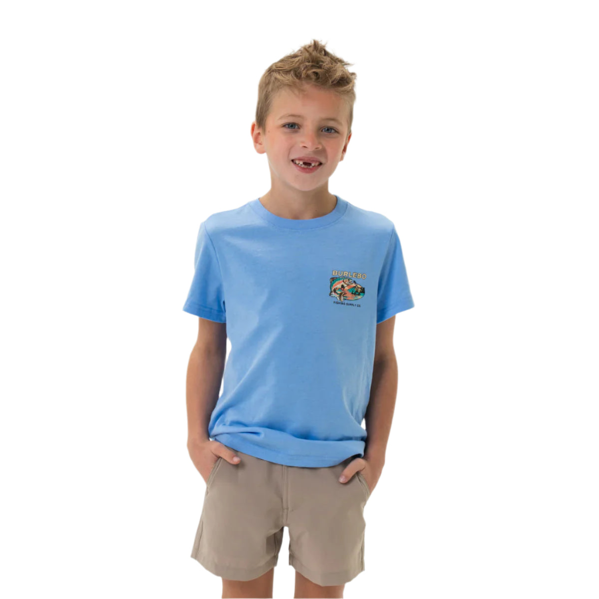 Kids Burlebo Fishing tee blue