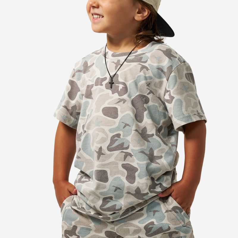 Burlebo Boy's Mallard Mayhem Camo Vintage Washed Tee Y-VWT-MMAYC