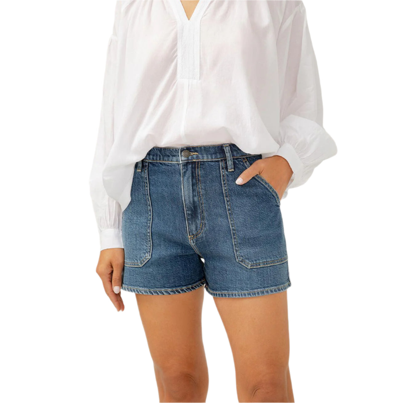 Women's Silver High Rise Utility Shorts L28545ADM392 - Crazy House Western Wear