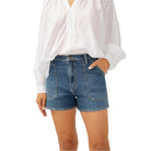 Women's Silver High Rise Utility Shorts L28545ADM392 - Crazy House Western Wear