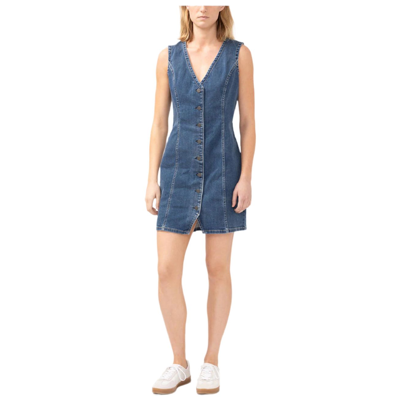 Women's Silver Denim Mini Dress L32140SIA301 - Crazy House Western Wear