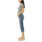 Women's Silver Jeans Saturday Morning Elyse Mid Rise Americana Luxe Stretch Capri L43002CVS336