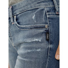 Women's Silver Jeans Saturday Morning Elyse Mid Rise Americana Luxe Stretch Capri L43002CVS336
