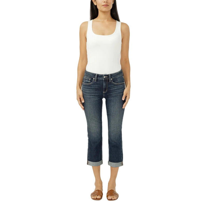 Women's Silver Jeans Dreamscape Suki Mid Rise Americana Luxe Stretch Capri L43916CVS404