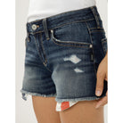 Women's Silver Jeans Boyfriend Mid Rise Americana Luxe Stretch Shorts L53225CVS401