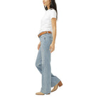 Women's Silver Odessa Suki Mid Rise Trouser Leg Jeans L93504LFO218