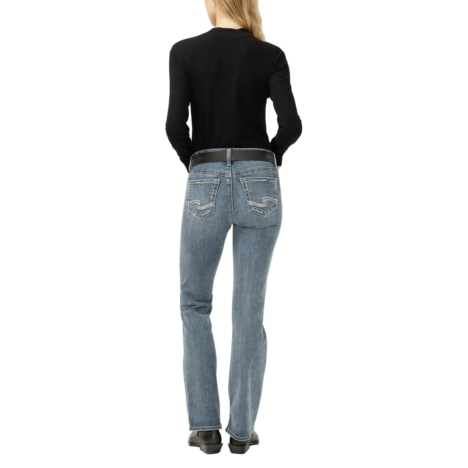 Women's Silver Suki Mid Rise Bootcut Frontier Strong Jeans L93719LFO368