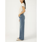 Women's Silver Synth Suki Mid Rise Wide Leg Jeans L93905ADM333