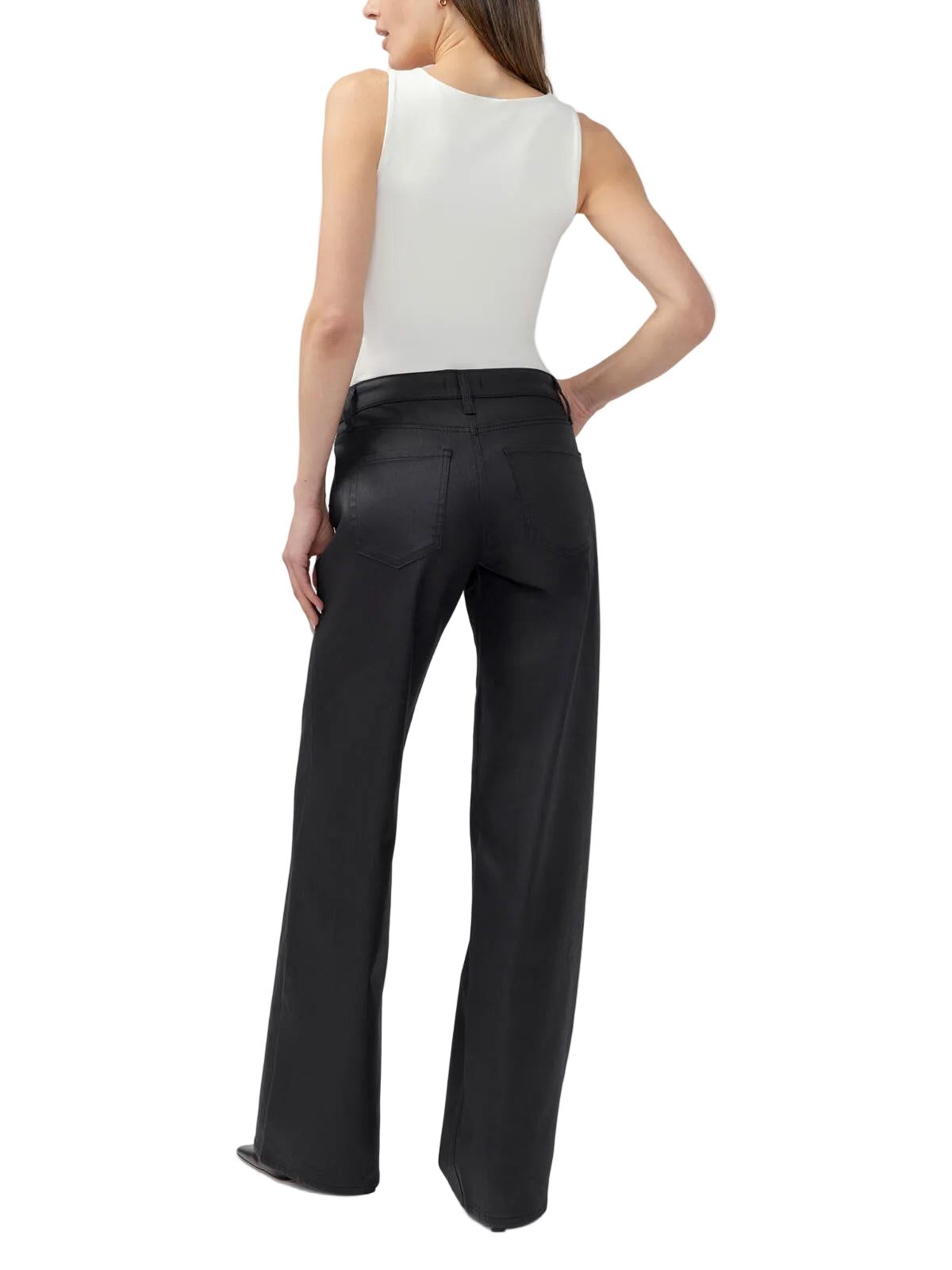Silver Women's Black Suki Wide Leg Coated Jeans L93905CCS667