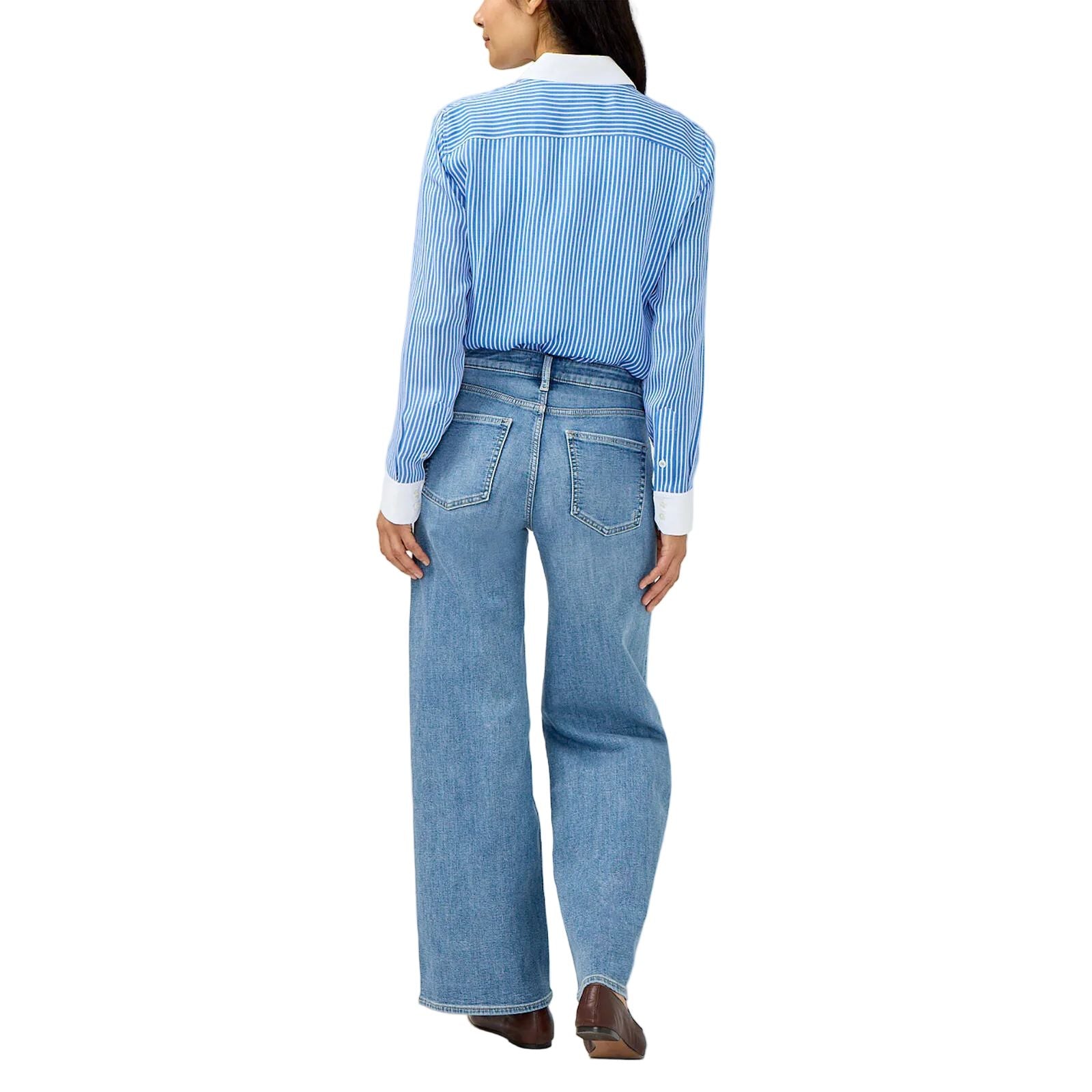 Women's Silver Suki Mid Rise Wide Leg Knit Flex Jeans L93905CKF295-ABBEY