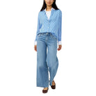 Women's Silver Suki Mid Rise Wide Leg Knit Flex Jeans L93905CKF295-ABBEY