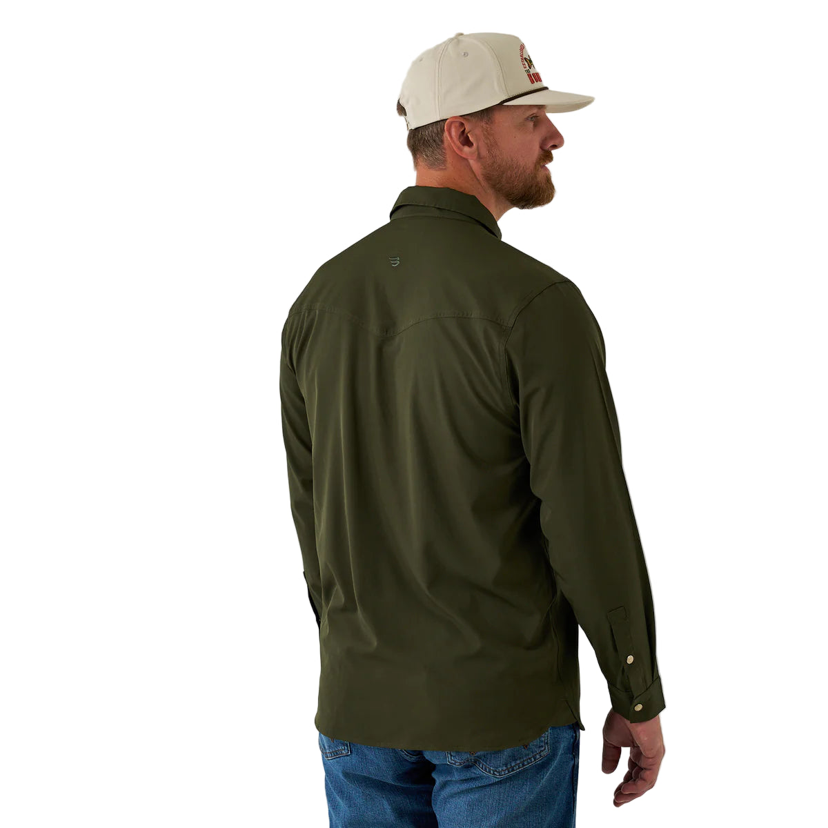 Men's Burlebo Mallard Green Long Sleeve Performance Western Shirt